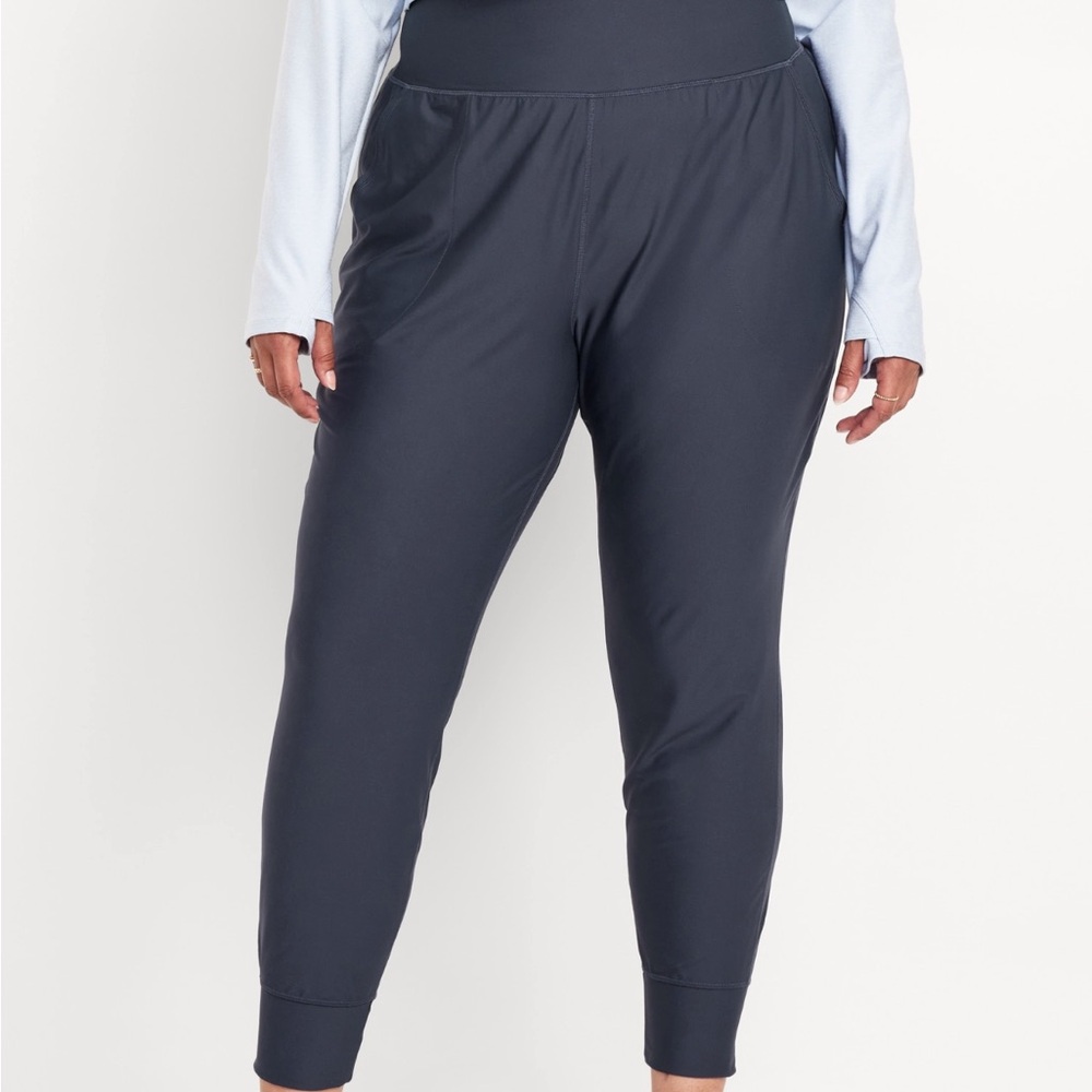 High-Waisted PowerSoft Navy Joggers
